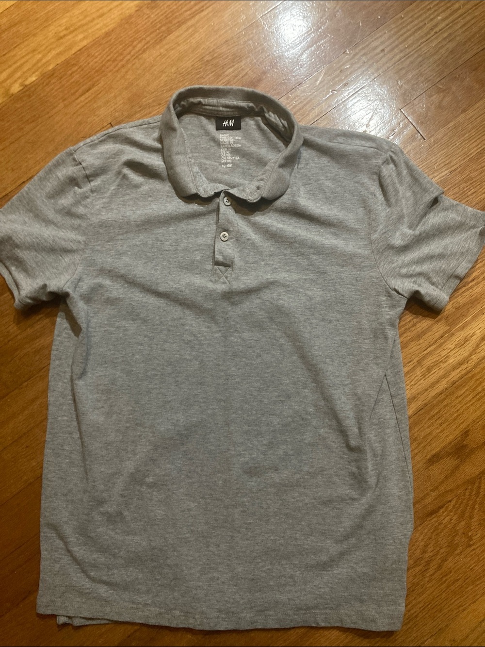 H&M Men's Light Gray Polo strech cotton size xl